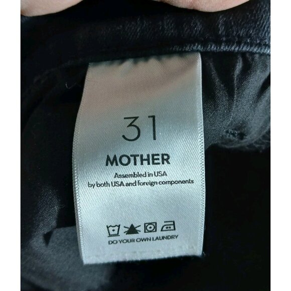 Mother The Hustler Ankle Jeans Size 31 Not Guilty Black High Rise Cotton - Picture 7 of 11